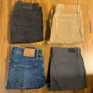 American Eagle Outfitters Men's Jeans - Grey, Khaki, Denim, Black